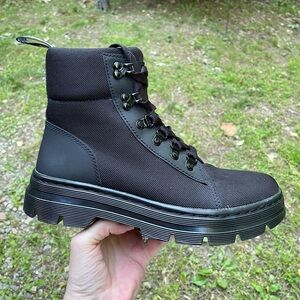 New Dr Martens Combs Black Poly Lace Up Boots Size 9